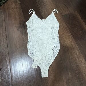 White Crochet Bodysuit